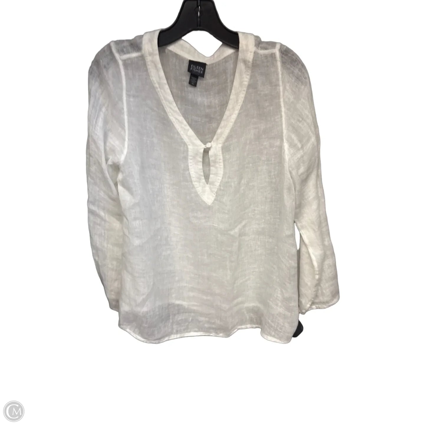 Tunic Long Sleeve By Eileen Fisher In White, Size: Mp