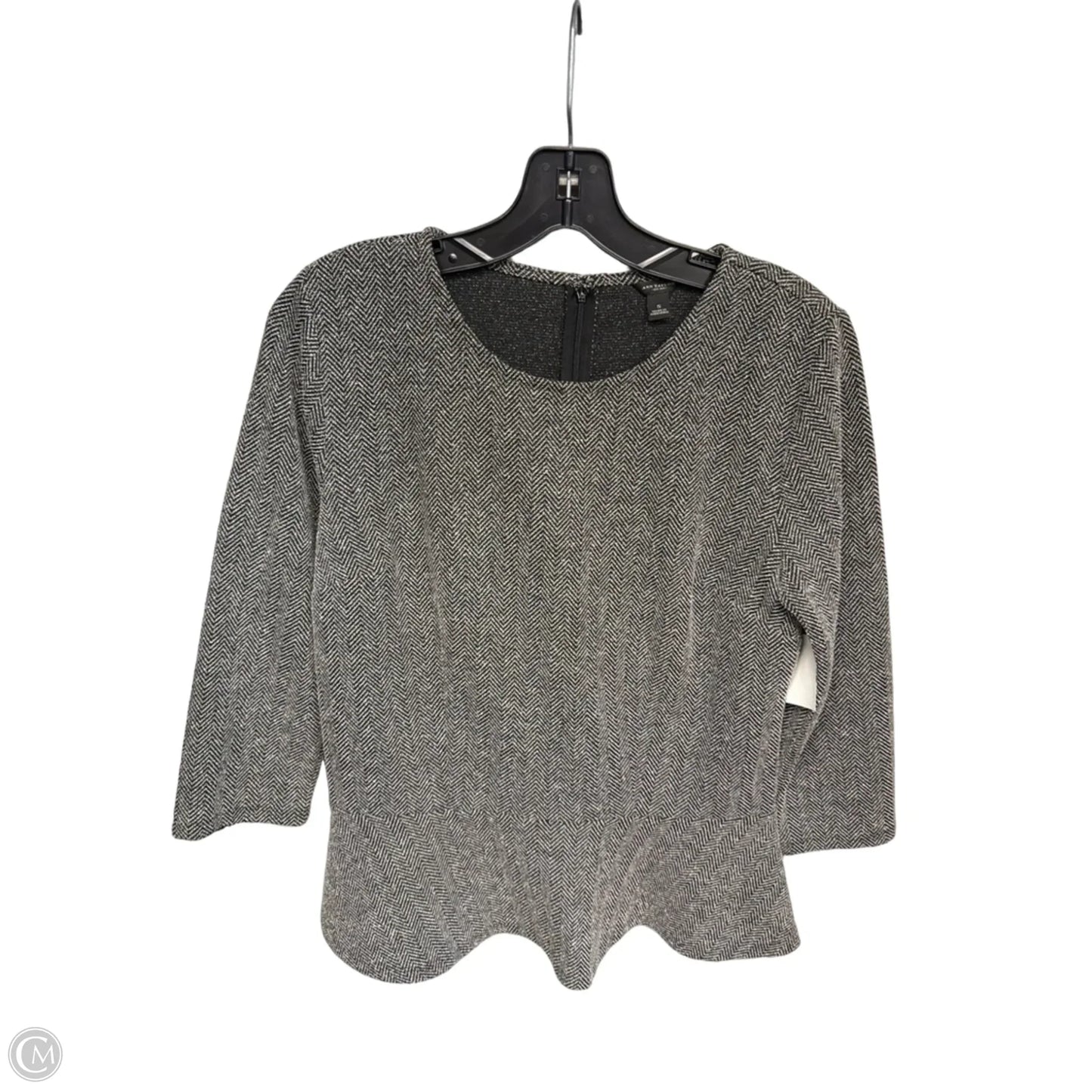 Top 3/4 Sleeve By Ann Taylor In Grey, Size: S
