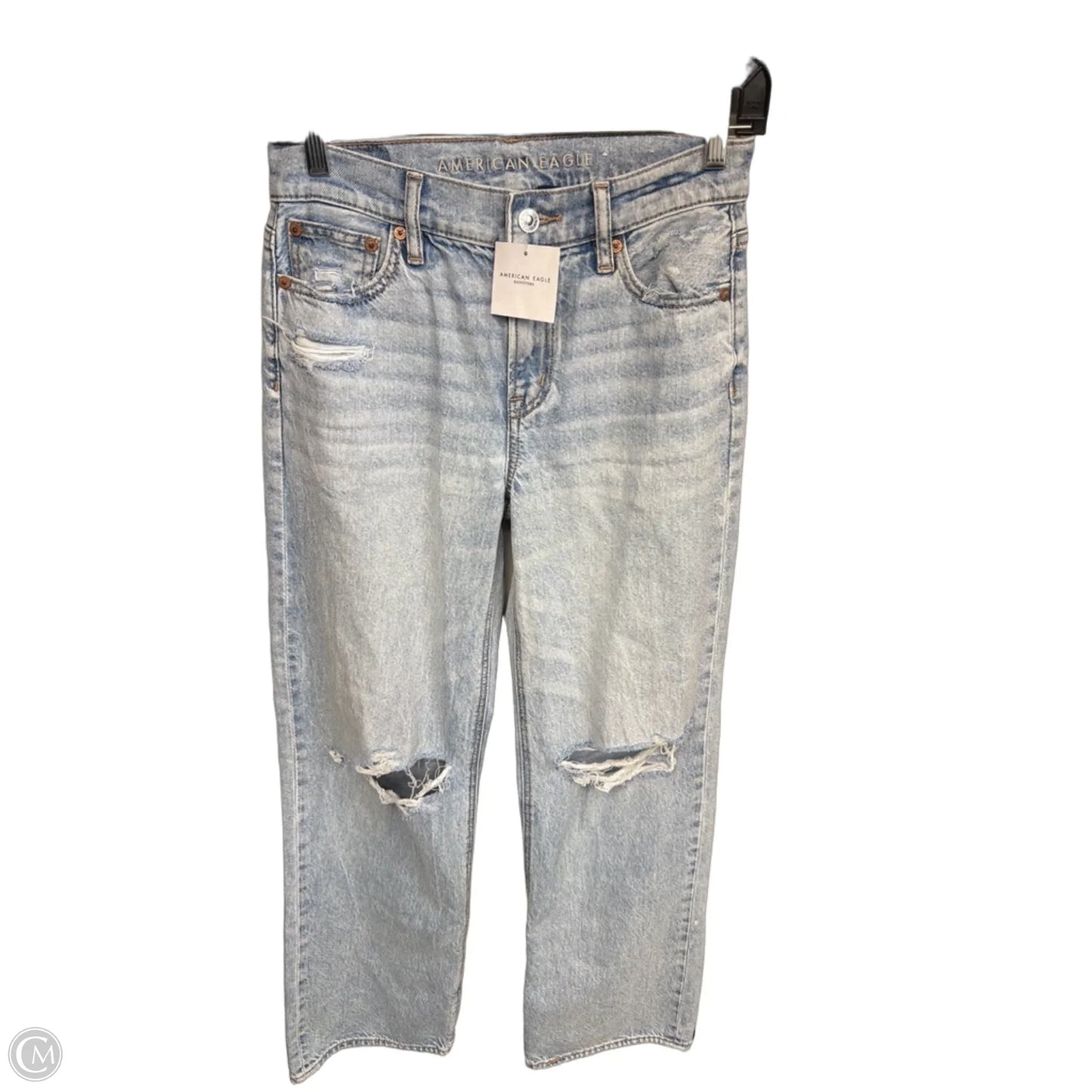 Jeans Straight By American Eagle In Blue Denim, Size: 0