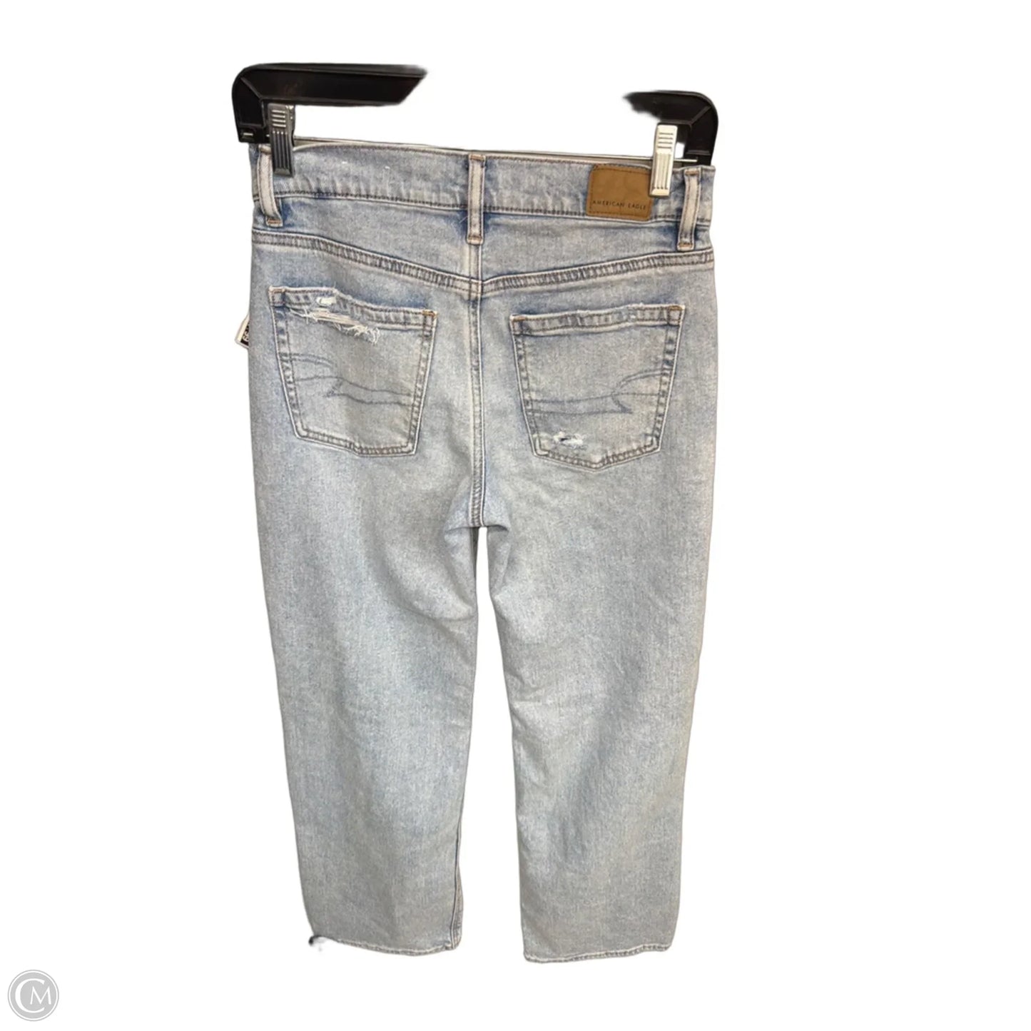Jeans Straight By American Eagle In Blue Denim, Size: 0