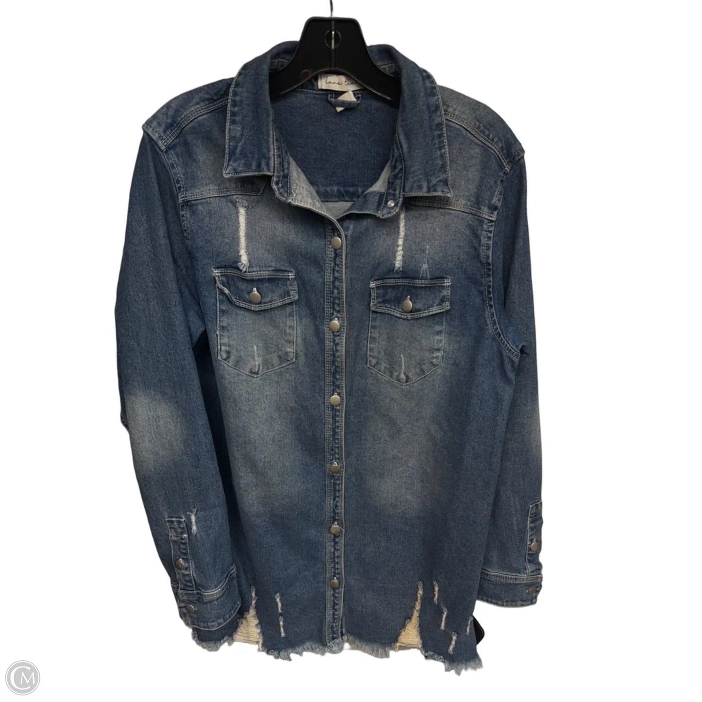 Jacket Denim By Love Tree In Blue Denim, Size: L