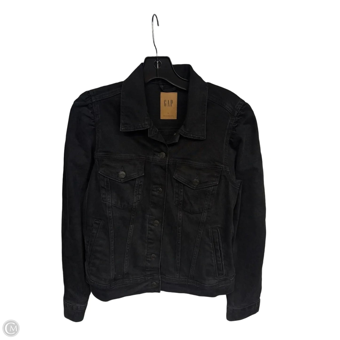 Jacket Denim By Gap In Black Denim, Size: L