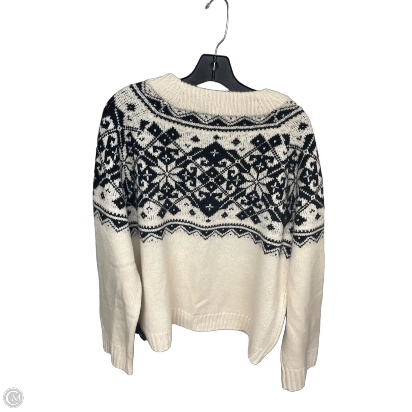 Sweater By J. Crew In Black & Cream, Size: XL