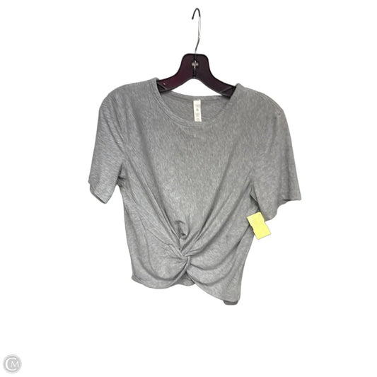 Athletic Top Short Sleeve By Lululemon In Grey, Size: 4