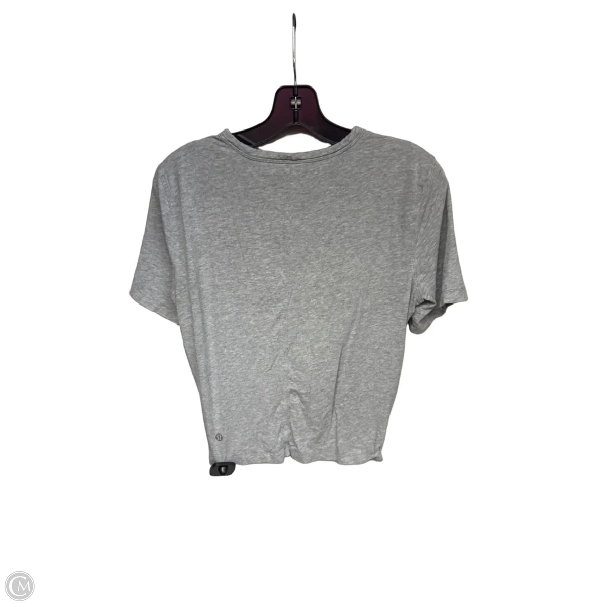 Athletic Top Short Sleeve By Lululemon In Grey, Size: 4