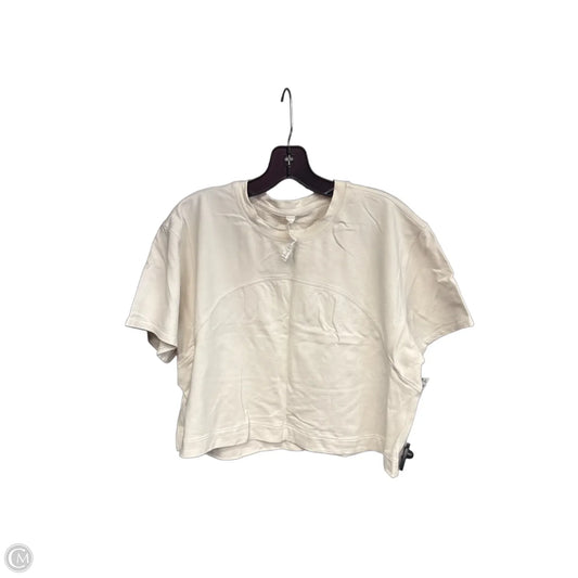 Athletic Top Short Sleeve By Lululemon In Cream, Size: 8