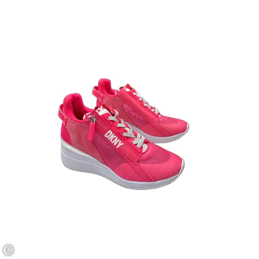 Shoes Sneakers By Dkny In Pink & White, Size: 8.5