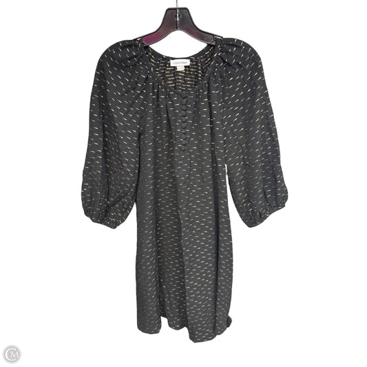 Dress Casual Midi By Calvin Klein In Black & Gold, Size: 6