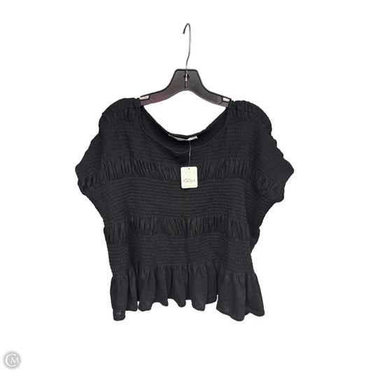 Top Short Sleeve By Free People In Black, Size: M