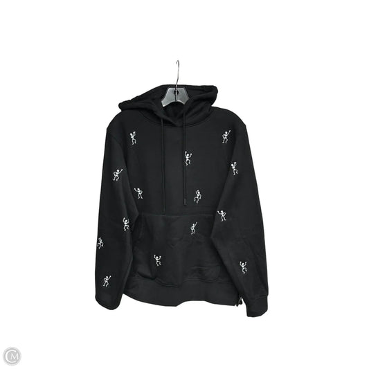 Athletic Sweatshirt Hoodie By Clothes Mentor In Black & White, Size: L