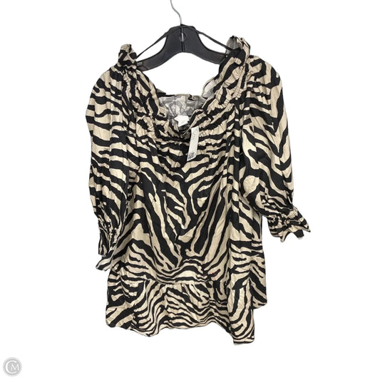 Dress Casual Midi By H&m In Black & Tan, Size: M