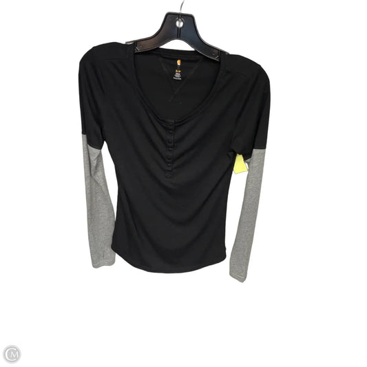 Top Long Sleeve By Lucy In Black & Grey, Size: S
