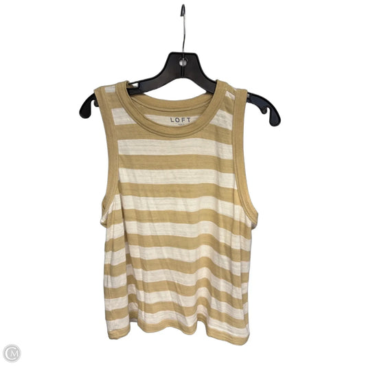 Top Sleeveless By Loft In Tan & White, Size: M