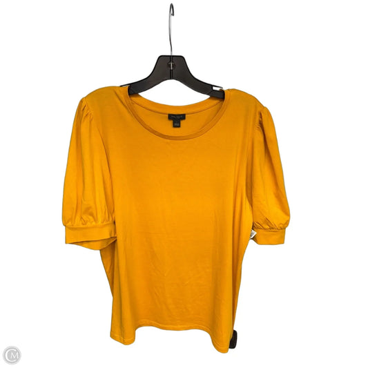 Top Short Sleeve By Ann Taylor In Yellow, Size: L
