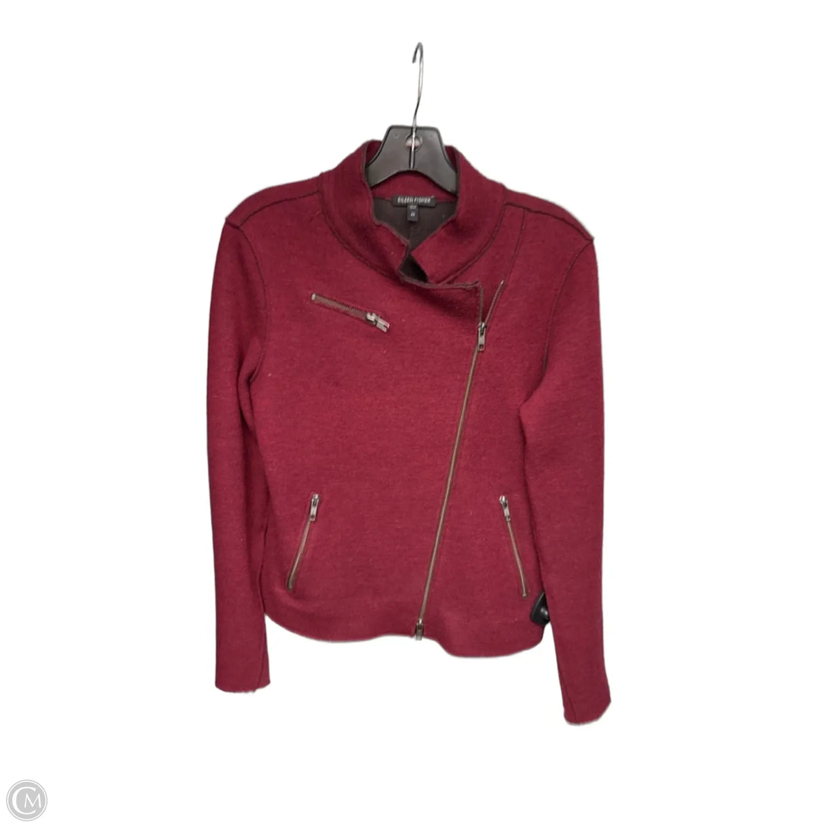 Coat Wool By Eileen Fisher In Red, Size: Xs