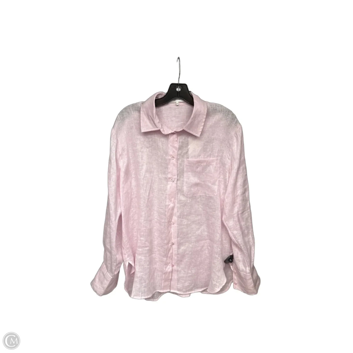 Blouse Long Sleeve By Frame In Pink, Size: M