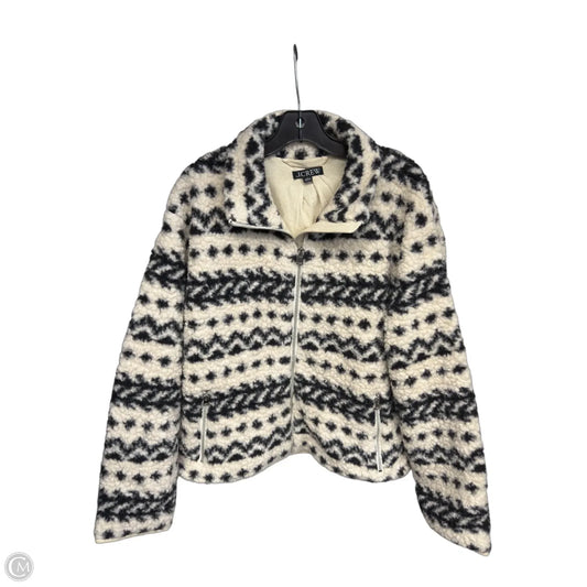 Jacket Faux Fur & Sherpa By J. Crew In Black & Cream, Size: L