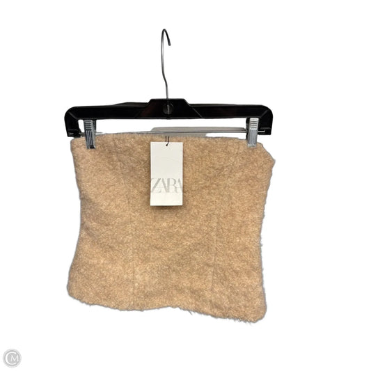 Top Sleeveless By Zara In Tan, Size: S