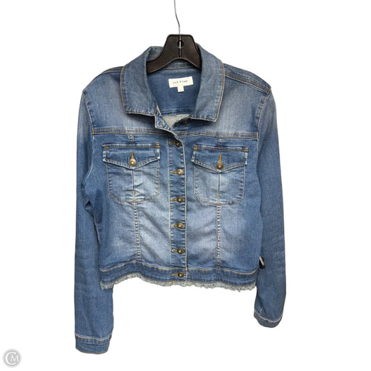 Jacket Denim By Clothes Mentor In Blue Denim, Size: L