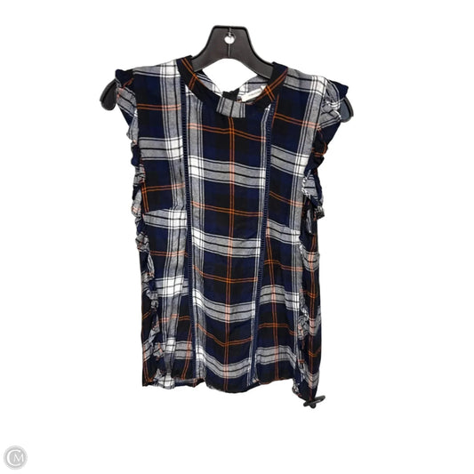 Top Sleeveless By Maurices In Plaid Pattern, Size: M