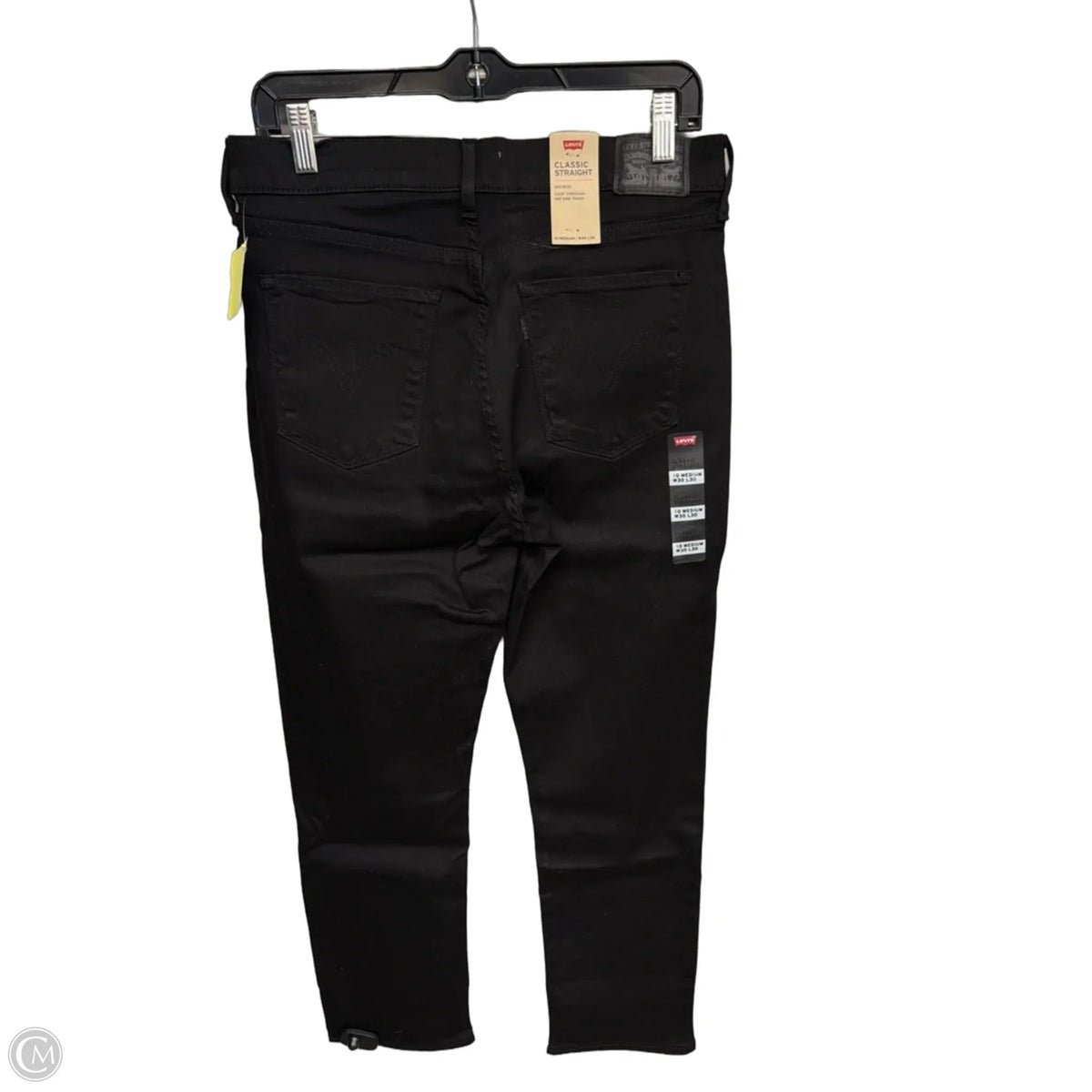 Jeans Straight By Levis In Black Denim, Size: 10