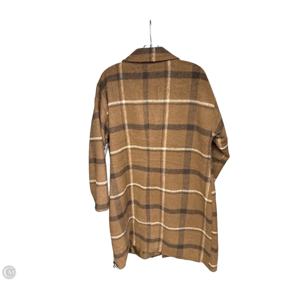 Coat Trench Coat By Ci Sono In Plaid Pattern, Size: L