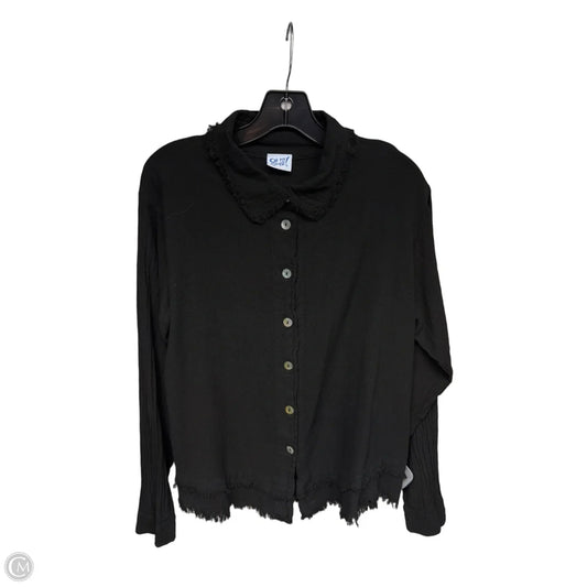 Top Long Sleeve By Oh My Gauze In Black, Size: S