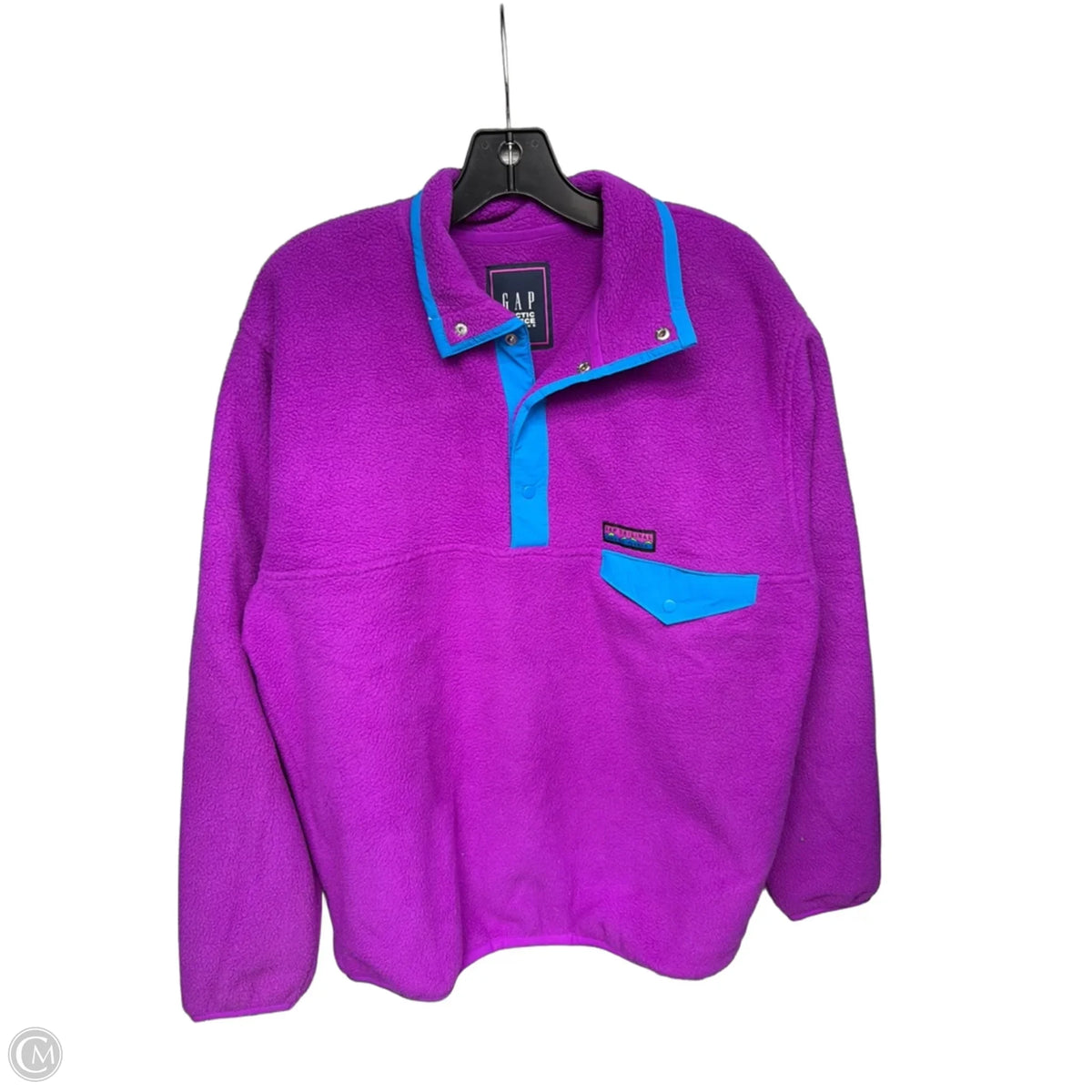 Jacket Fleece By Gap In Blue & Purple, Size: S