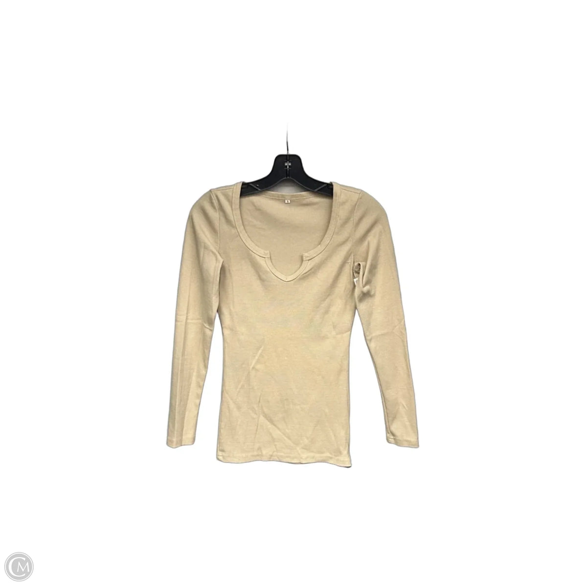 Top Long Sleeve Basic By Clothes Mentor In Tan, Size: S