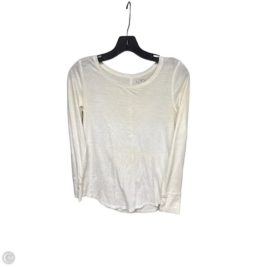Top Long Sleeve Basic By Loft In Cream, Size: Xs