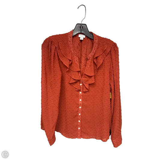 Blouse Long Sleeve By J. Crew In Orange, Size: M