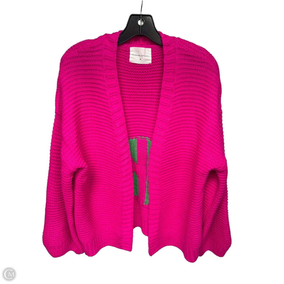 Cardigan By Cmc In Green & Pink, Size: M
