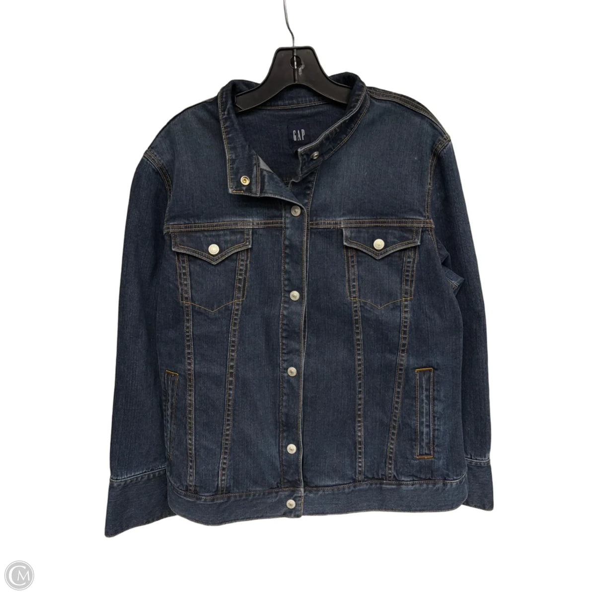 Jacket Denim By Gap In Blue Denim, Size: Xl