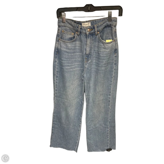 Jeans Wide Leg By Stradivarius In Blue Denim, Size: 4