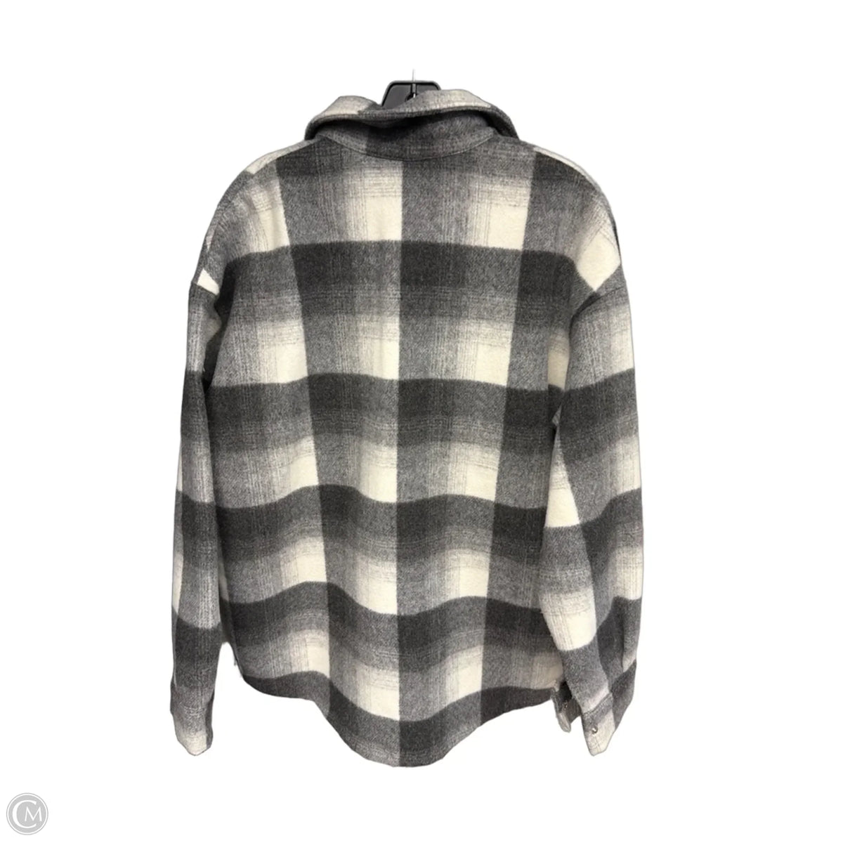 Jacket Fleece By Bailey Rose In Plaid Pattern, Size: L