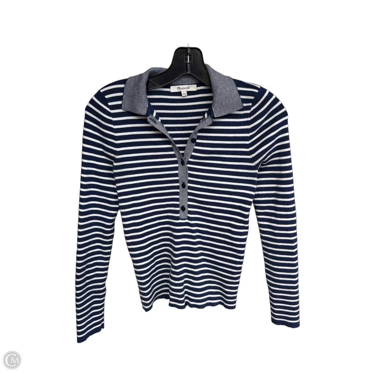 Top Long Sleeve By Madewell In Striped Pattern, Size: S