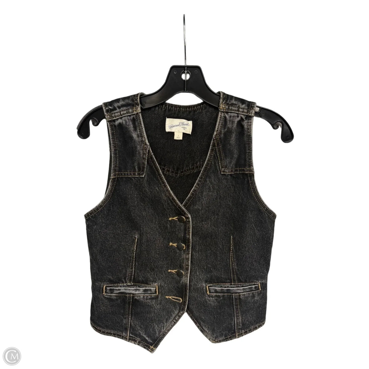 Top Sleeveless By Universal Thread In Black Denim, Size: 4