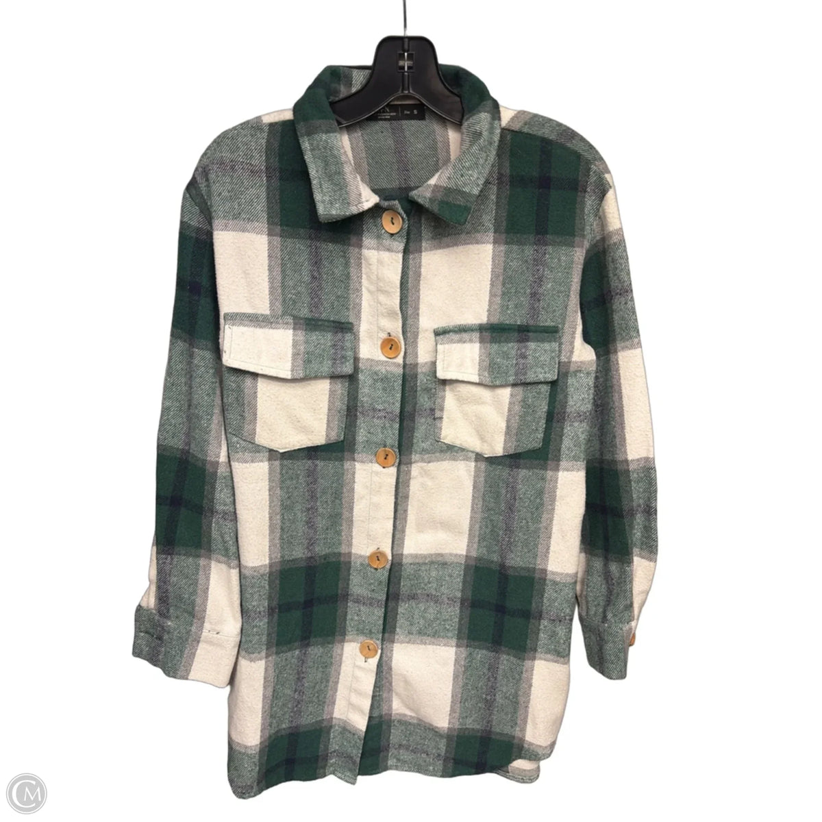 Top Long Sleeve By Clothes Mentor In Plaid Pattern, Size: S