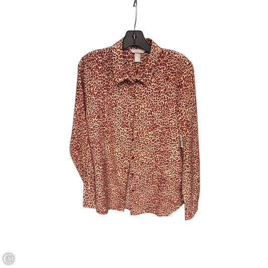 Blouse Long Sleeve By H&m In Cream & Red, Size: 6