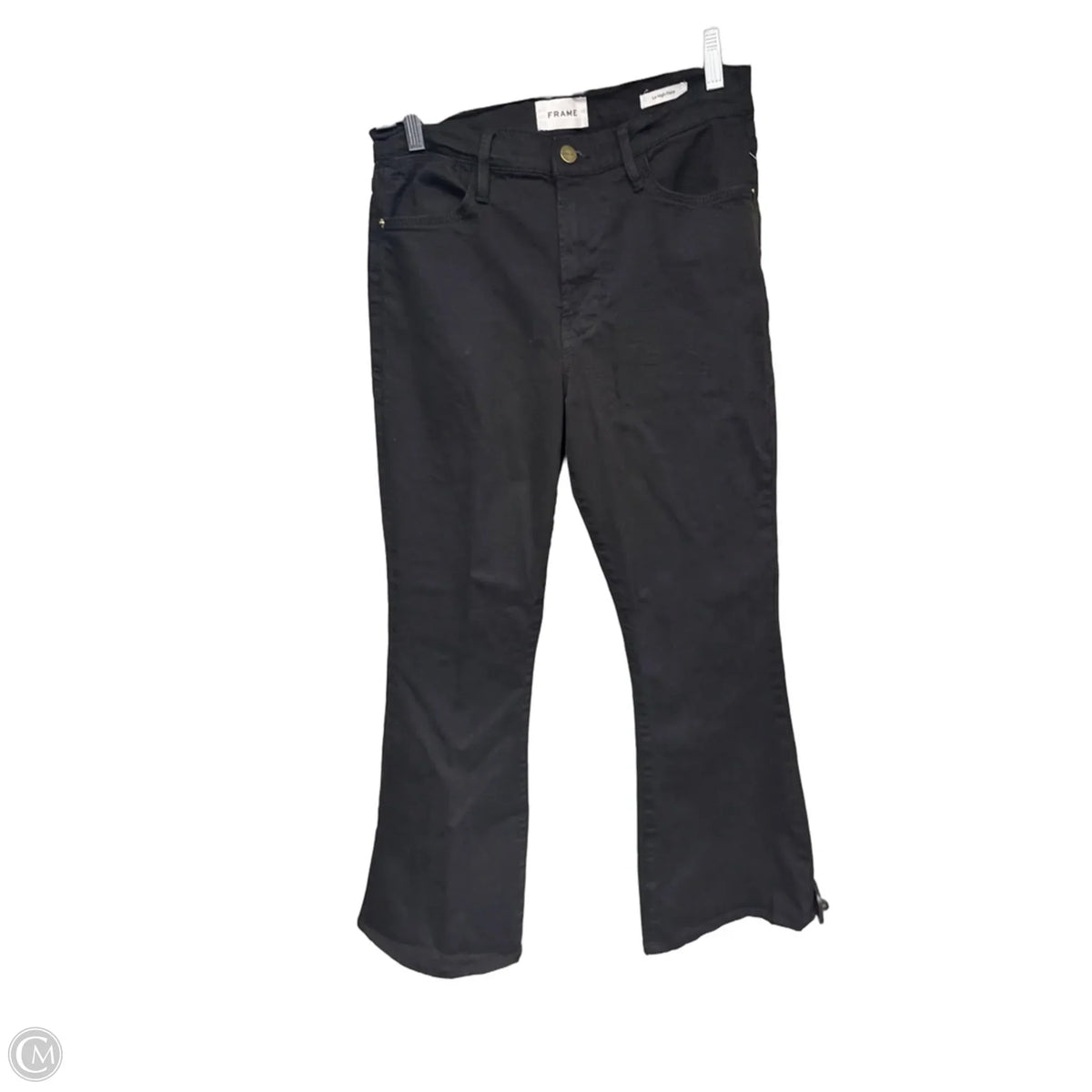 Jeans Flared By Frame In Black Denim, Size: 10