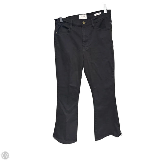 Jeans Flared By Frame In Black Denim, Size: 10