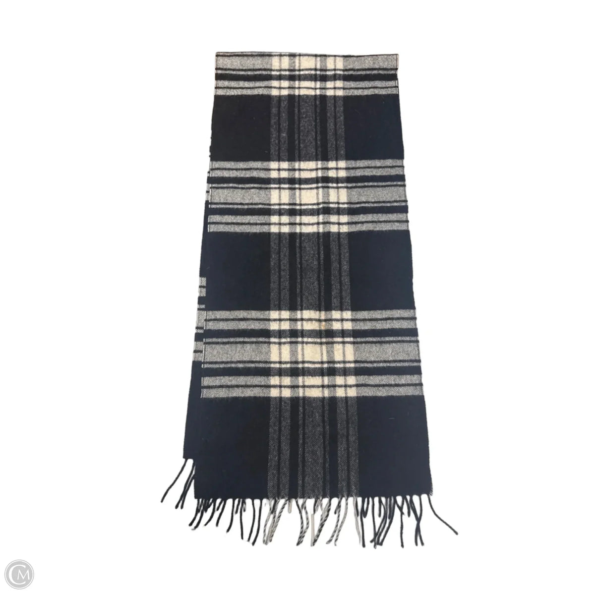 Scarf Winter By Clothes Mentor In Black & Cream