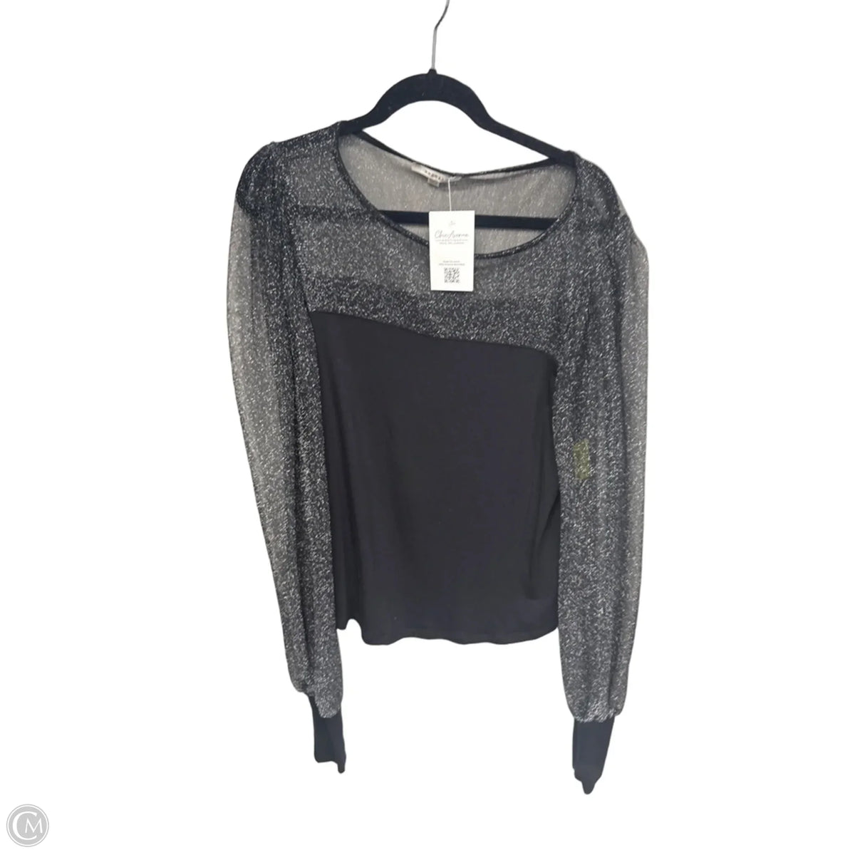 Blouse Long Sleeve By Emerald In Black, Size: S