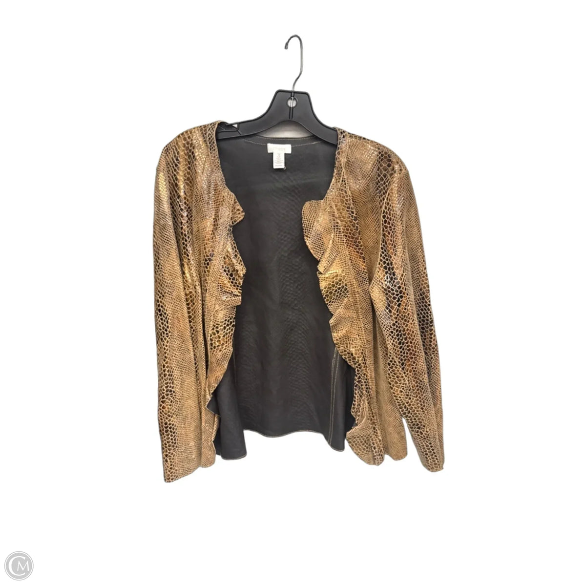 Blazer By Chicos In Snakeskin Print, Size: Xl