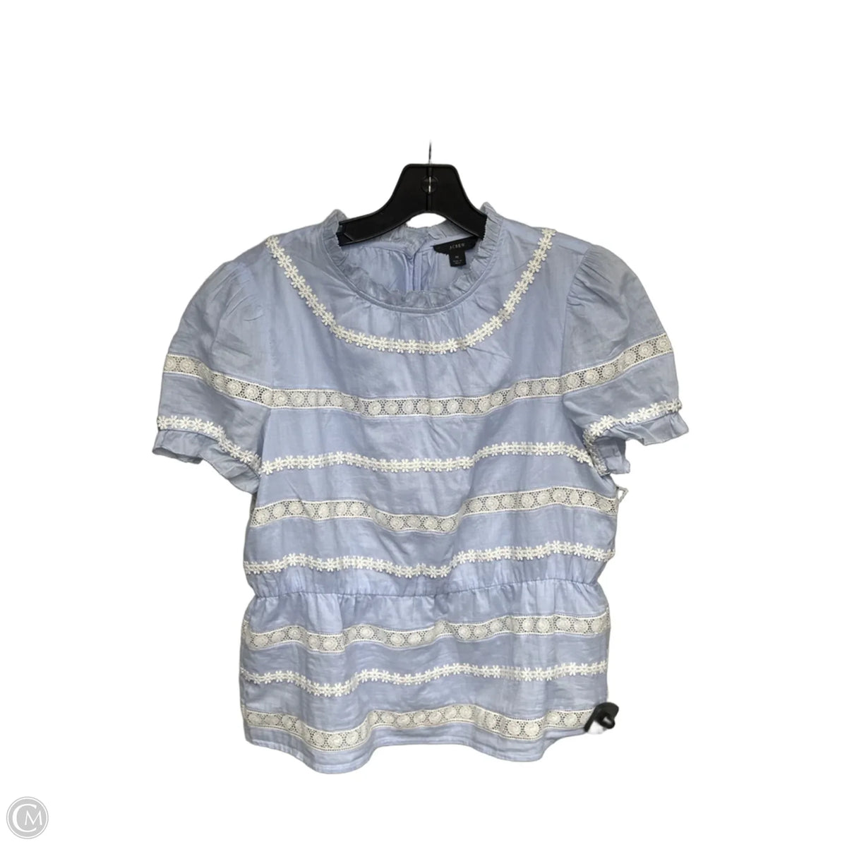 Top Short Sleeve By J. Crew In Blue & White, Size: M