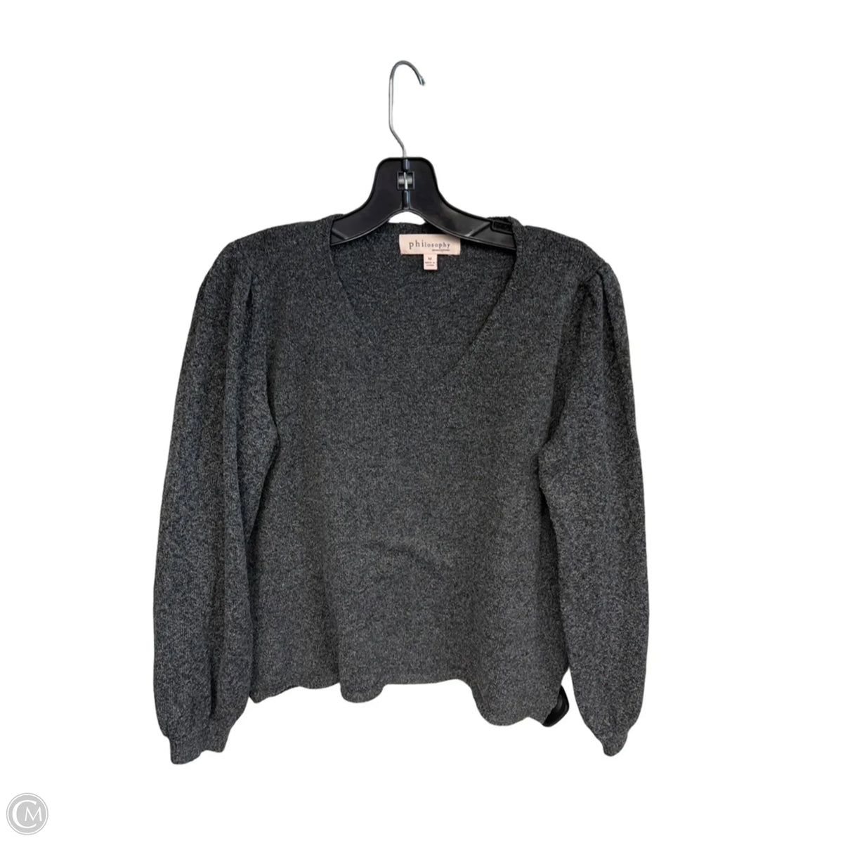 Top 3/4 Sleeve By Philosophy In Grey, Size: M