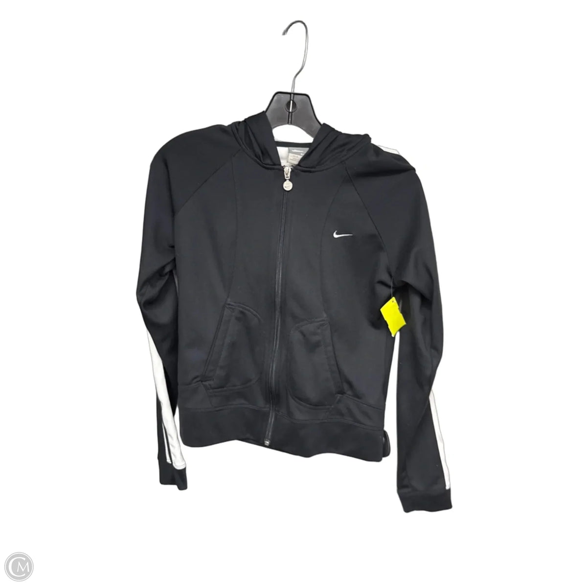 Athletic Jacket By Nike In Black & White, Size: S