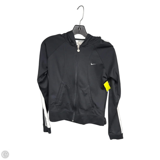 Athletic Jacket By Nike In Black & White, Size: S