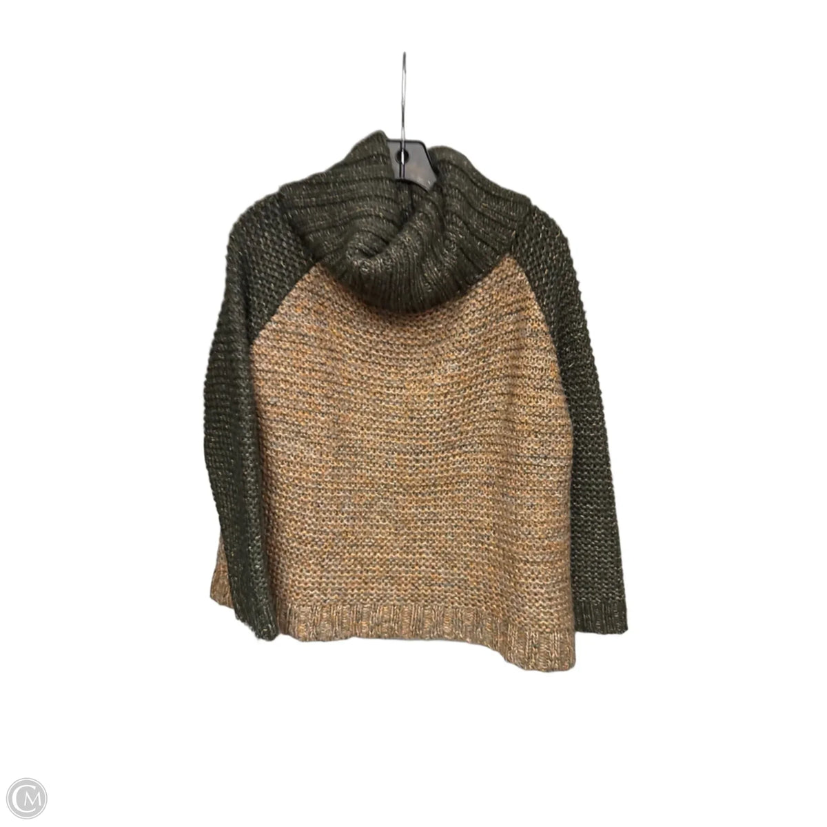 Sweater By John + Jenn In Green & Tan, Size: L