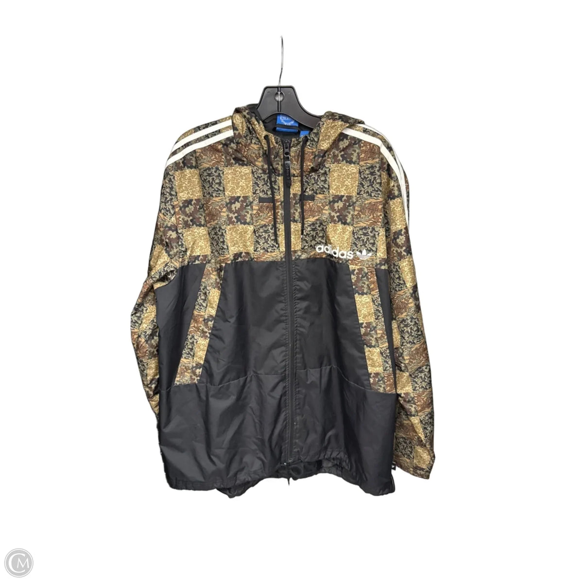 Athletic Jacket By Adidas In Black & Brown, Size: Xl